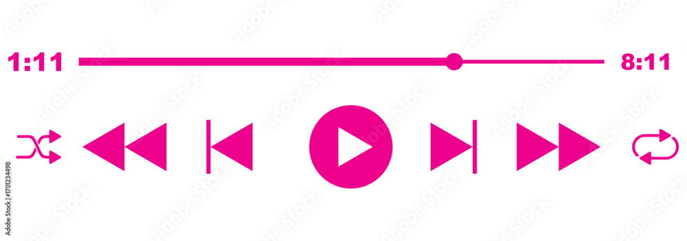 Poster icon media music player in vector. modern playback of music application. multimedia navigation on sm