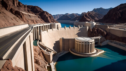 Engineering marvels hoover dam usa aerial view natural background geological environment