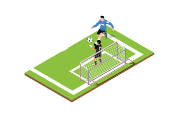 Modern Isometric Live Soccer Tournament Illustration, Suitable for Diagrams, Infographics, Book Illustration, Game Asset, And Other Graphic Related Assets