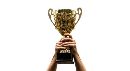 Holding Up Golden Trophy Cup abstract illustration design inspired by Holding Up Golden Trophy