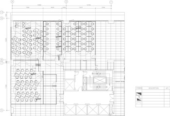 2D Office Interior Electric Plan Vector