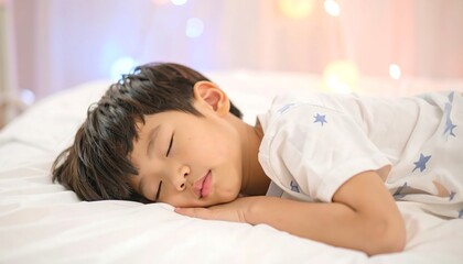 Child sleeping peacefully in bed