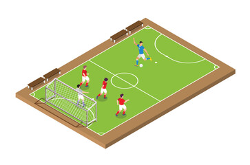 Modern Isometric Live Soccer Tournament Illustration, Suitable for Diagrams, Infographics, Book Illustration, Game Asset, And Other Graphic Related Assets