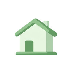 Simple green house icon illustration isolated on transparent background