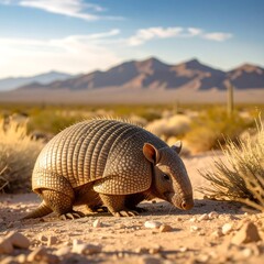 Obraz premium Armadillo in desert landscape (1)