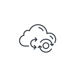Cloud data synchronization icon isolated on transparent background