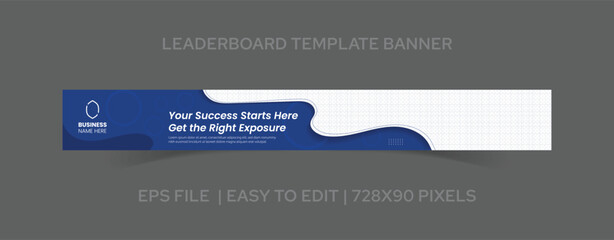 Bold Abstract Leaderboard Banner 728x90 Pixels for Advertising Design