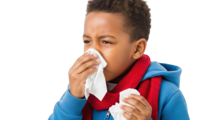 Sick Boy with Cold Symptoms abstract illustration design inspired by Sick Boy with Cold