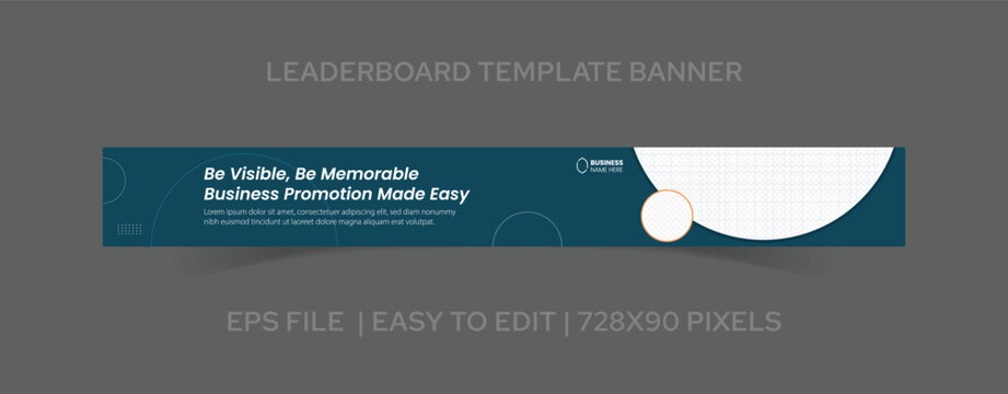 Elegant Minimal Leaderboard Banner 728x90 Template for Promotions