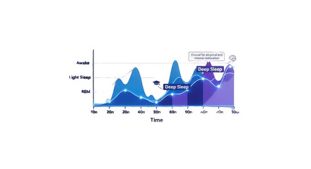 Sleep Cycle Graph Showing Deep Sleep Stages abstract illustration design inspired by Sleep Cycle