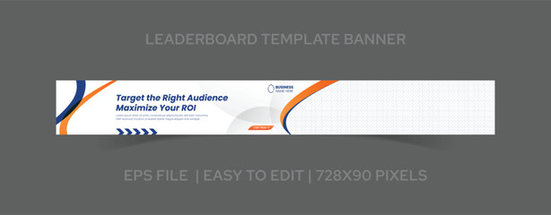 Elegant Leaderboard Banner 728x90 Template for Business Branding