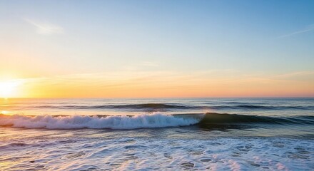 Obraz premium Ocean sea sunset sunrise wave water sky horizon beach nature travel coast sun