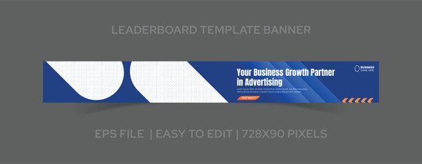 Abstract Leaderboard Banner 728x90 Template for Digital Marketing