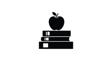 an apple sits atop a stack of books symbolizing knowledge