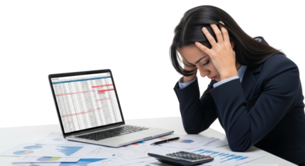 Stressed Businesswoman Overwhelmed by Work detailed illustration concept inspired by Stressed Businesswoman Overwhelmed by
