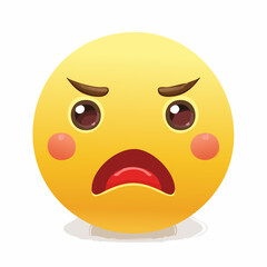Fototapeta premium Angry Yellow Emoticon Illustration
