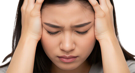Fototapeta premium Woman with Headache Stress or Pain detailed illustration concept inspired by Woman with Headache