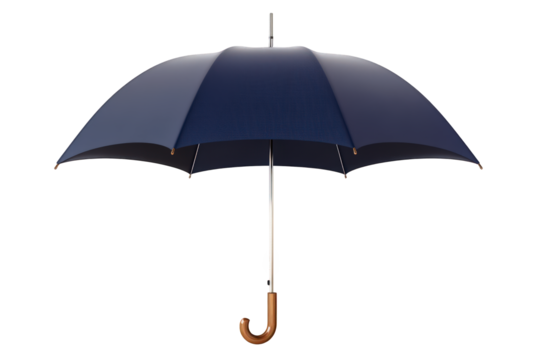 Blue umbrella with a wooden handle - Powered by Adobe