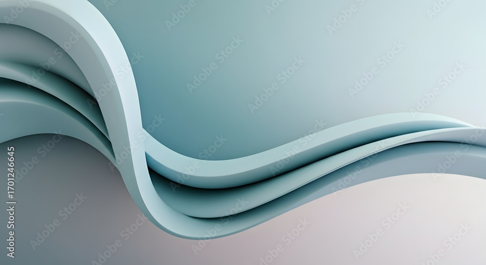 Poster abstract background with layered 3d waves. architectural and structural design concept. minimalist l