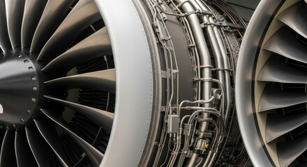 Intricate Machinery of an Airplane Engine: Precision and Power