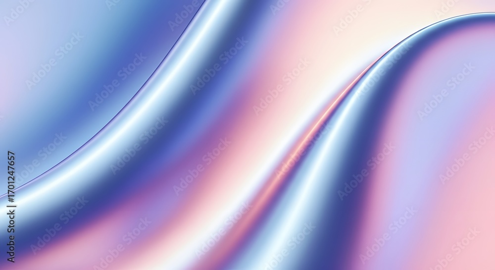 Poster abstract background with large smooth pearlescent waves. a calm and elegant design for wellness or c