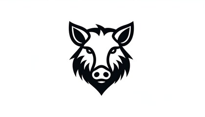 Fototapeta premium Black and white boar head graphic