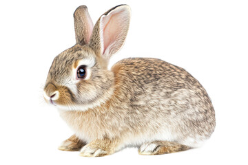 Fototapeta premium Small rabbit is sitting on transparent background