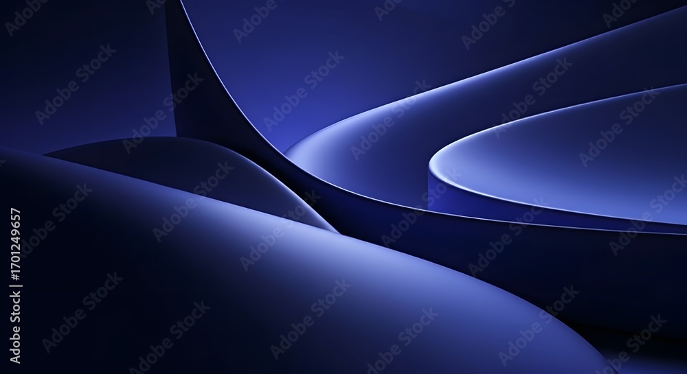 Poster abstract architectural background with dark blue curves. a modern and minimalist design for a corpor