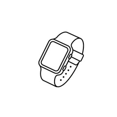 Smartwatch outline icon isolated on transparent background
