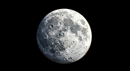 Obraz premium Detailed lunar surface with craters and textures against the dark backdrop of space showcasing celestial beauty