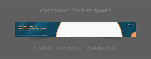 Minimal Modern Leaderboard Banner 728x90 Template for Online Ads