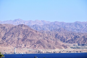 Red sea and mountains