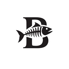 Monogrammed fish logo