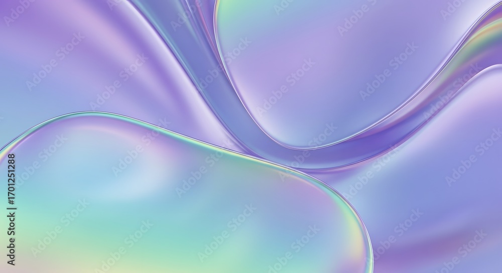 Poster abstract background with glassy iridescent bubbles. a clean and modern design for a light backdrop. 