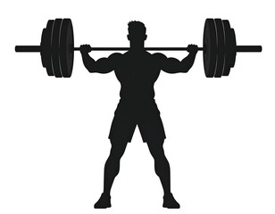 Silhouette of a weightlifter