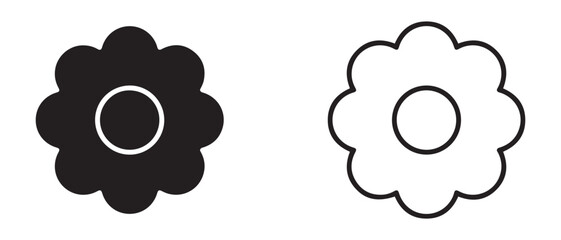 flower icons with different styles isolated on white background.