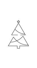 Vector art of minimalist christmas tree for greeting card