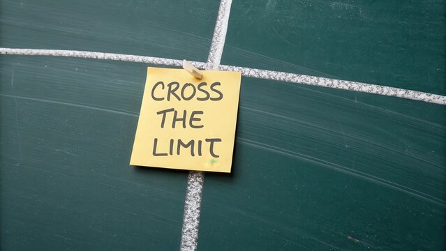 Inspirational Sticky Note on Chalkboard about Pushing Limits in Life - Powered by Adobe