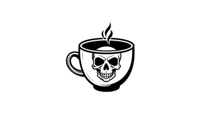 Skull coffee cup graphic