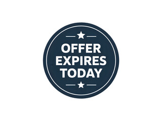 Offer Expires Today Sticker on White Background