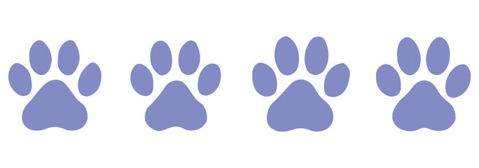 Isolated Dog Paw Vector – Bold Black Print on White Backdrop