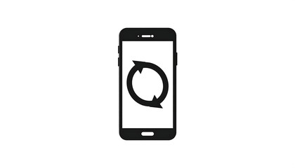 Smartphone with refresh icon