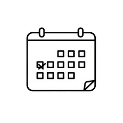 Calendar icon with cancelled appointment isolated on transparent background