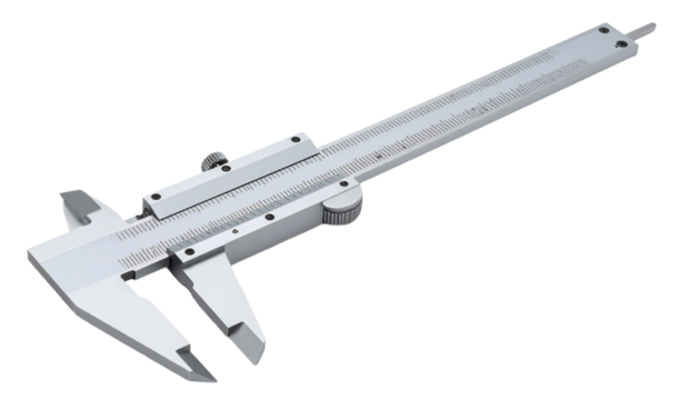 vernier caliper in silver color isolated on white background