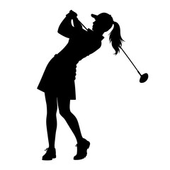 Woman golfing silhouette (1)