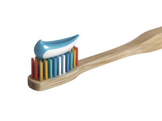 Toothbrush with Colorful Bristles and Toothpaste