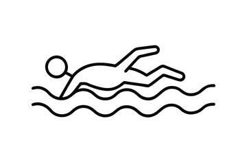 Obraz premium silhouette of a man in a swimming pool vector design icon logo