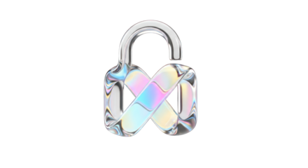 Open Iridescent Lock with Abstract Modern Design.