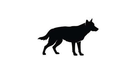 a silhouette of a dog standing alertly