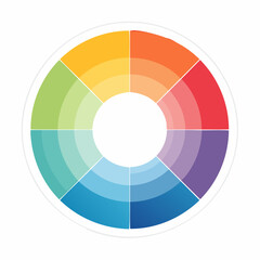 Obraz premium Circular Color Wheel With Twelve Segments On White Background